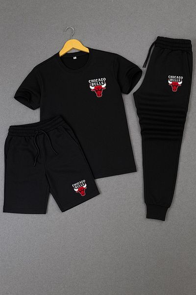 NEW TRENDY COLLECTİON Bull Logo Sports Combination – 3-Piece Set Reflecting the New Season Design City Style