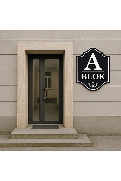 zafrakreklam Apartment Site Building Block Orientation a Block 35X45 cm Black Composite Aluminum Panel
