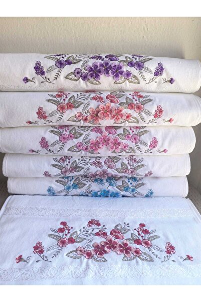 Peacock 6 bucăți prosop de mână brodat cu cercei în 3 dimensiuni