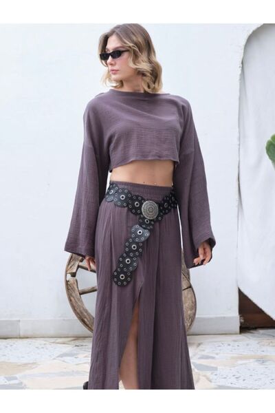 MODAGK Curea de damă din piele cu cataramă în stil cowboy