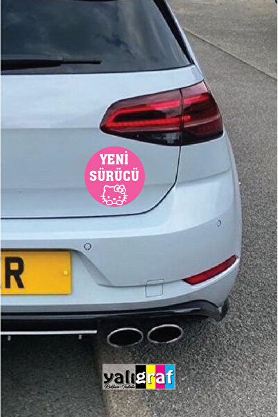 Yalıgraf Reklam Tabela Yeni Sürücü Acemi Sürücü Pembe Hello Kitty Oto Sticker...