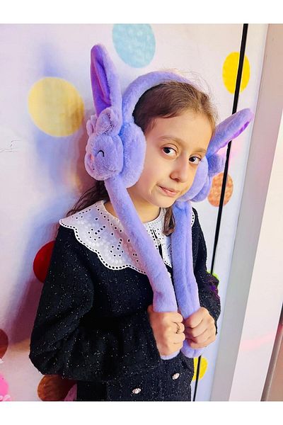 doğan hediyelik Plush Movable Rabbit Children's Headphones with Moving Ears