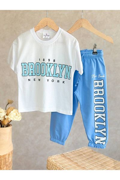 KidsSel New Season Boy's Cotton Brooklyn Written Φόρμα Κάτω Κοστούμι