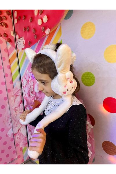 doğan hediyelik Plush Movable Rabbit Children's Headphones with Moving Ears