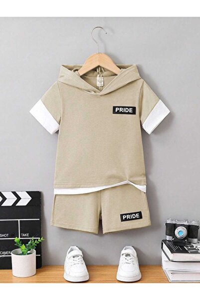 VESTIR BIEN Set pentru copii Pride Printed Summer Beige, 100% bumbac