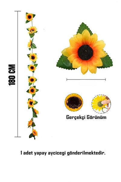 BYSHOME Sarmaşık Ayçiçeği Yapay Sarmaşık Çok Renkli 180 Cm