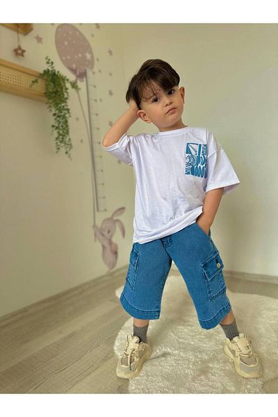 MİA SHİNE S Boy's Jeans 2-Piece Suit Combination
