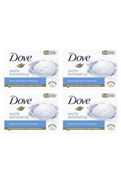 Dove Dove Gentle Exfoliating Cream Soap Set, 4 Pieces x 90 g