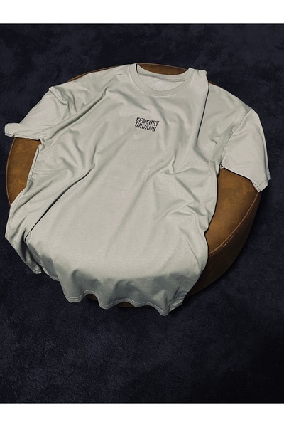 Spark Collection Αισθητηριακά οργάνα 100% βαμβακερό μπλουζάκι με λαιμόκοψη σε γκρι ανοιχτόχρωμο