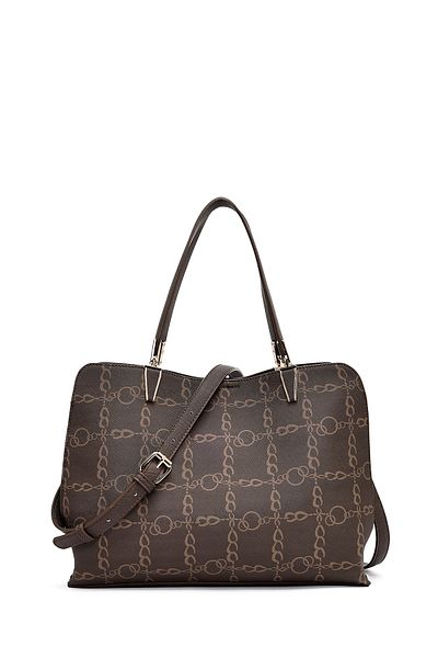 Derimod Women's Brown Long Strap Printed Shoulder Bag 25Sbd277526