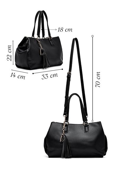 Derimod Women's Black Long Strap Shoulder Bag 25Sbd254314