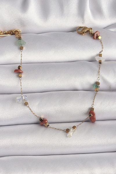 merland benvecocuk 316L Steel Gold Color Chain Color Natural Stone Model Women's Bracelet - Lisinya