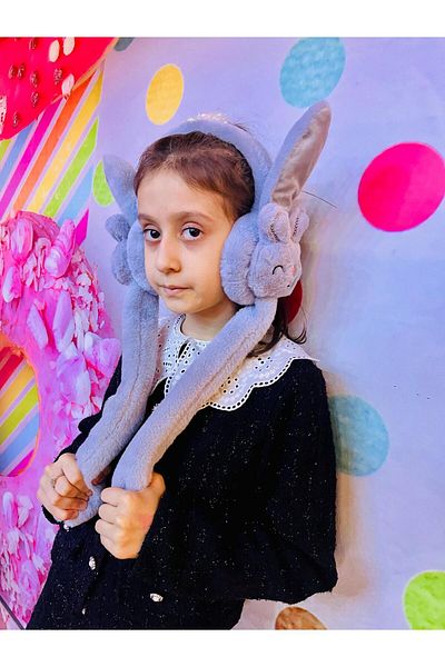 doğan hediyelik High Quality Plush Movable Moving Ears Rabbit Kids Hat Headphone