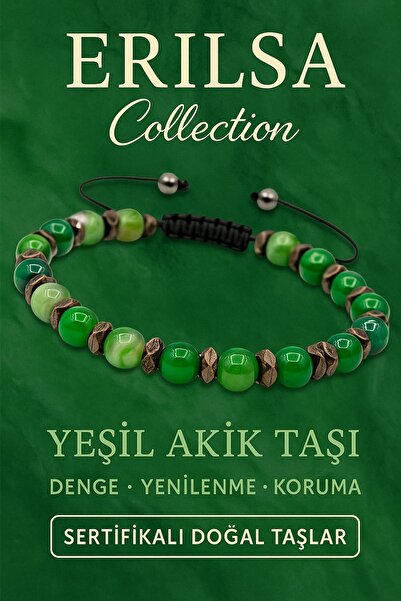 Erilsa سوار من العقيق الأخضر والثراتيرز الطبيعي المعتمد - يجمع بين قوة العقل ...