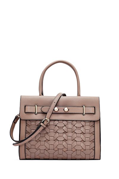 Derimod Women's Mink Long Strap Knitted Classic Shoulder Bag 25Sbd286429