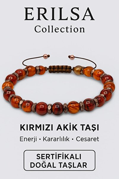 Erilsa Certified Red Agate and Terahertz Stone Bracelet – Elevate Your Energy...