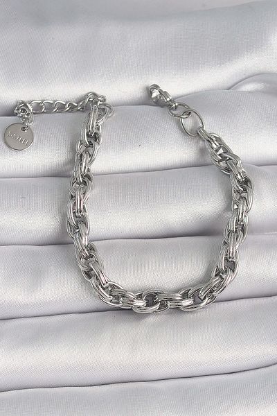 merland benvecocuk 316L Steel Silver Color Thin Chain Model Women's Bracelet - Lisinya