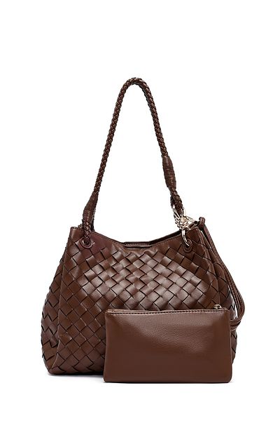 Derimod Women's Brown Braided Shoulder Bag 25Sbd277629