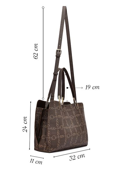 Derimod Women's Brown Long Strap Printed Shoulder Bag 25Sbd277526