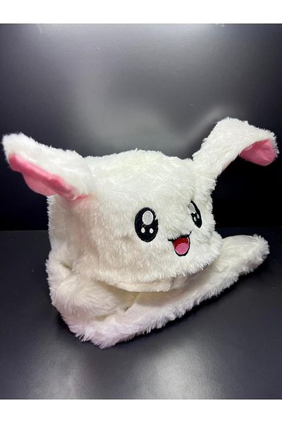 doğan hediyelik High Quality Plush Movable Moving Ears Rabbit Kids Hat Headphone
