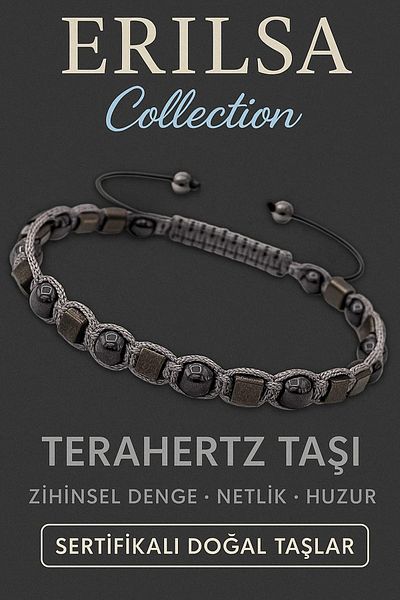 Erilsa Certified Terahertz Natural Stone Bracelet – Mental Clarity and Energy Balancing Elegance