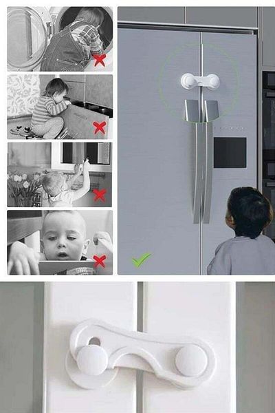merland benvecocuk Baby Child Safety Self Adhesive Screwless Door Lock for Drawer and Cabinet
