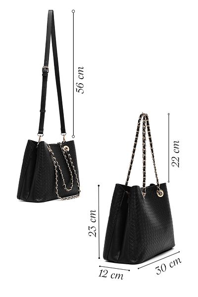 Derimod Women's Black Long Strap Printed Shoulder Bag 25Sbd277426