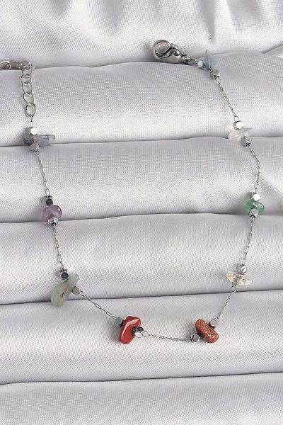 merland benvecocuk 316L Steel Silver Color Chain Color Natural Stone Women's Bracelet - Lisinya