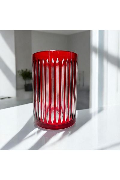 AYZ HOME Colorful Cut Crystal Glass Napkin Holder and Trash Can