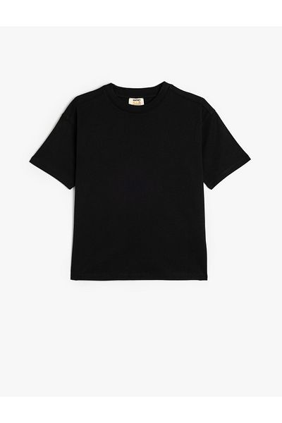 Koton KT - Basic Oversize T-Shirt με κοντό μανίκι Crew λαιμόκοψη βαμβακερό