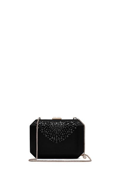 Derimod Women's Black Long Chain Strap Stone Mini Evening Dress Box Bag 25Sbd27346F
