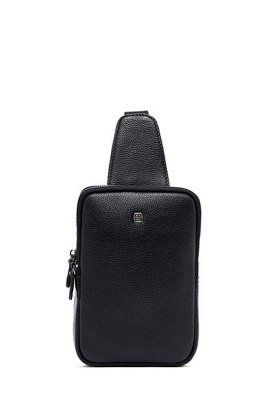 Derimod Men's Black Mini Leather Crossbody Bag 25Sbd3533Ft