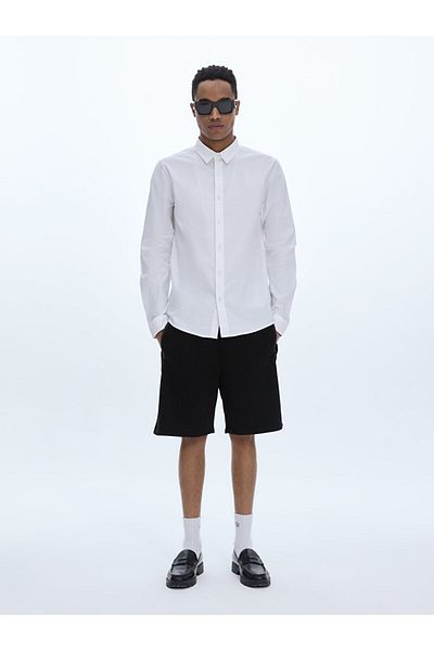 Ltb Basic Poplin Long Sleeve White Shirt