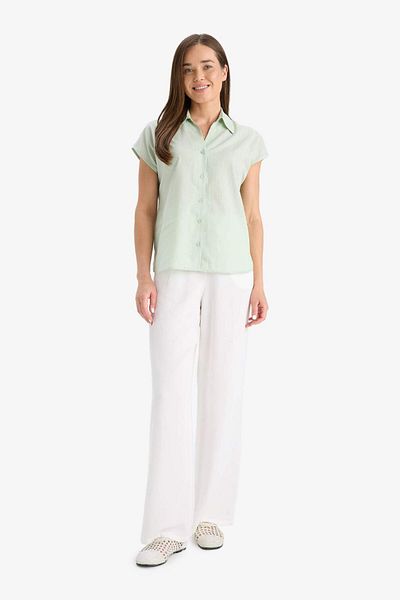 DeFacto Regular Fit Flared Cotton Short Sleeve Shirt E8472Ax25Sm