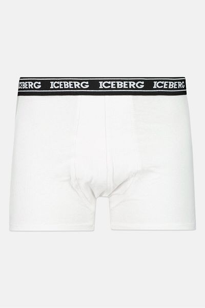 Iceberg Men 2 Pieces Brand Logo Trunks, White