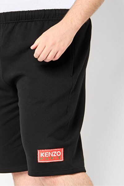 Kenzo Men Embroidered Basic Shorts, Black
