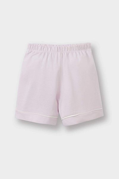 DeFacto Baby-Pyjama-Set für Mädchen, kurzärmeliges Pyjama-Oberteil aus gekämmter Baumwolle mit elastischen Shorts E1548A525HS