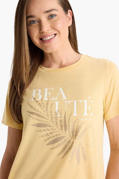 DeFacto Regular Fit Crew Neck Printed Short Sleeve T-Shirt F2782Ax25Hs