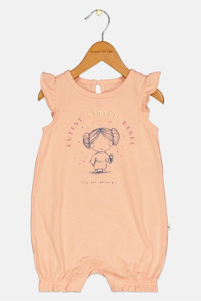GAP Toddlers Girl Graphic Print Rompers, Peach