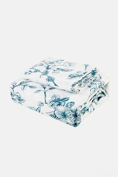 Catherine Malandrino Floral Print Cotton Touch Flat Sheet, Multicolor
