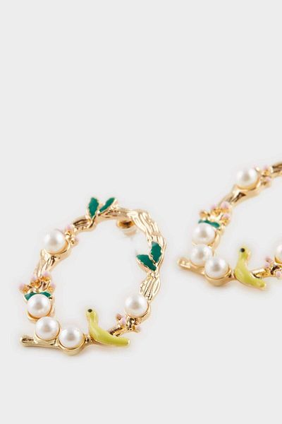 DeFacto Women's Pearl Detailed Earrings F0874Axns