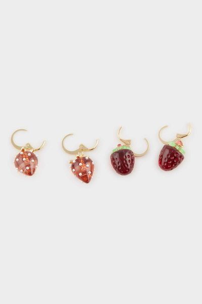 DeFacto Women's 2-Piece Strawberry Earrings F0868Axns