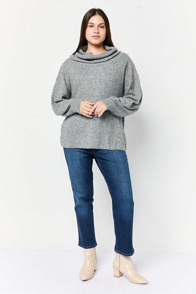 Esprit Women Turtle Neck Knitted Sweater, Grey