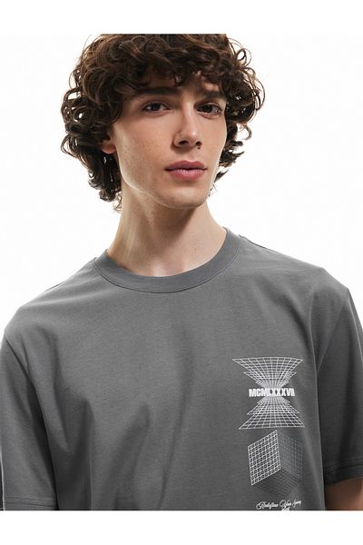 Koton New Season Crew Neck Cotton Regular Fit Short Sleeve Printed T-Shirt