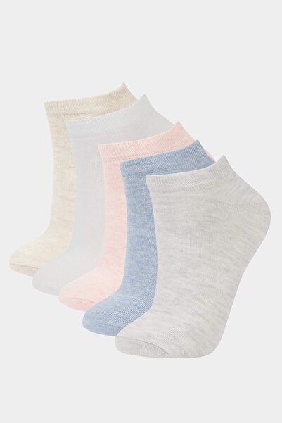 DeFacto Women's 5-Piece Cotton Booties Socks F4992Axns