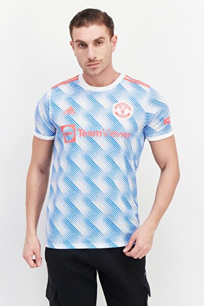 adidas قميص رياضي رجالي للتدريب بأكمام قصيرة، أزرق