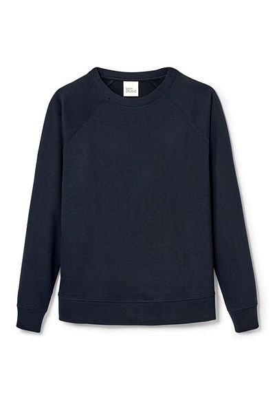 Tchibo Women Crew Neck Solid Long Sleeves Sweatshirt, Navy