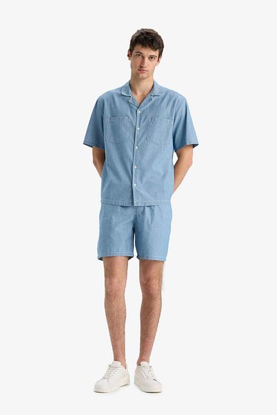 DeFacto Cămașă cu mânecă scurtă din bumbac 100% Relax Fit Jean E1389AX25SM