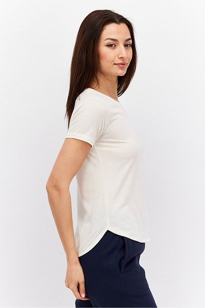 adidas Women Regular Fit Short Sleeve Training T-Shirts, Cream