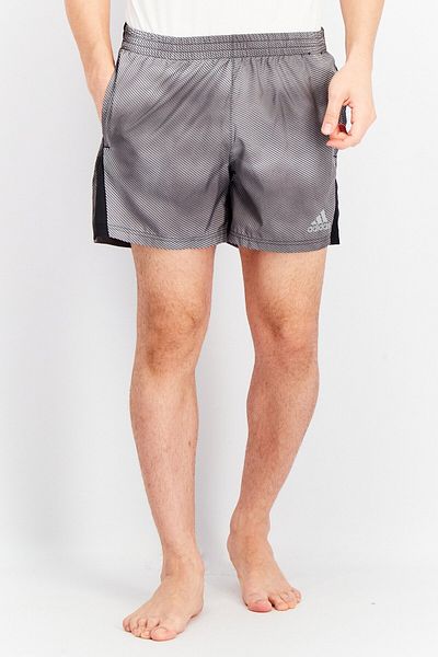 adidas Men Sportswear Fit 5 Inseam Own the Run Colorblock Shorts, Grey/Black